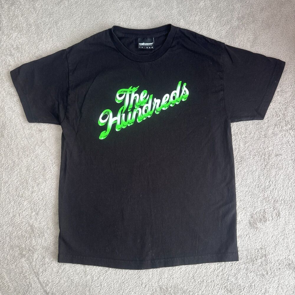 The Hundreds T Shirt Mens Large Black Graphic Logo Crew Neck Streetwear Skate